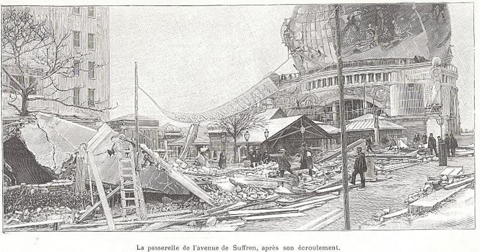 Drawing of the pedestrian walkway which collapsed on 29 April, killing nine.